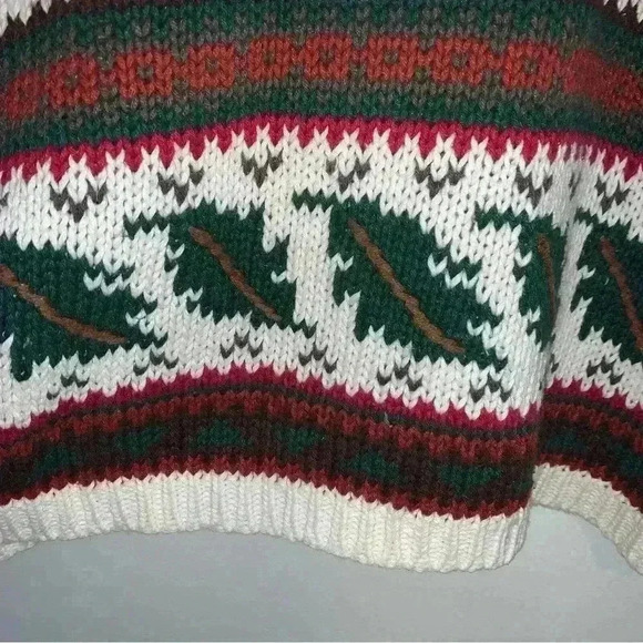 Vintage Christopher Sport Chunky Patterned Cotton Grandpa Sweater Large - Picture 4 of 9